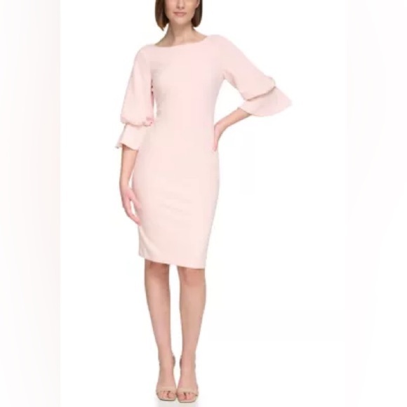 Calvin Klein Lavender flutter Sleeve Dress - Picture 1 of 4